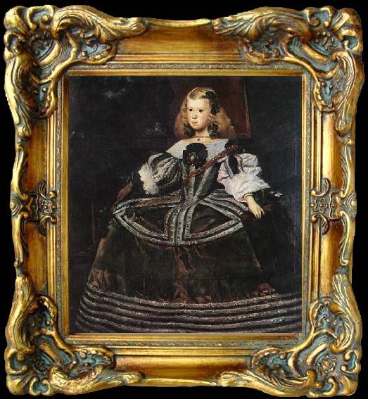 framed  VELAZQUEZ, Diego Rodriguez de Silva y Portrait of the Infanta Margarita, Ta045